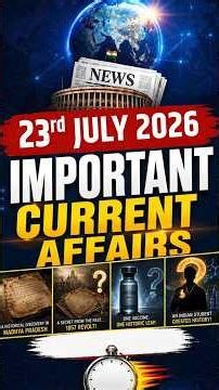 Important Current Affairs Update For NDA/CDS 2 2026 | 23 July 2026#nda #currentaffairs #shorts