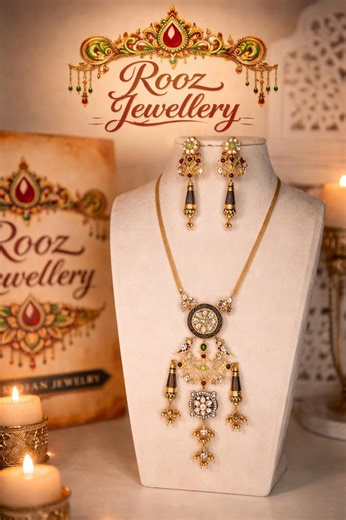 Antique Heritage Indian Necklace Set: Statement Pendant Earrings, Kundan Style Fusion Jewelry - Etsy