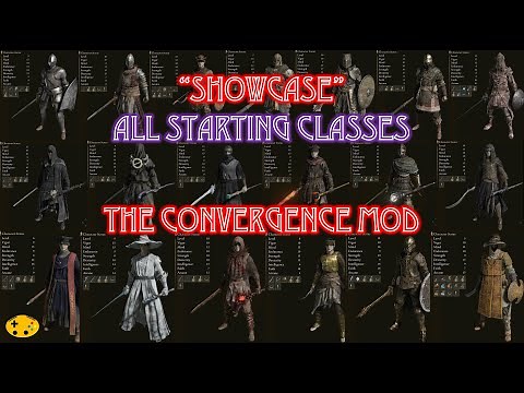 Elden Ring The Convergence Mod "Showcase" All Starting Classes | Armour | Weapon | Spells