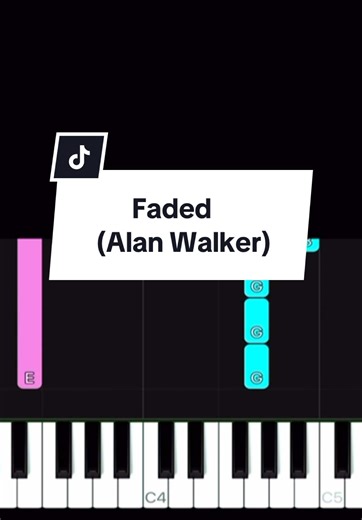 Faded by Alan Walker - Easy Piano Tutorial