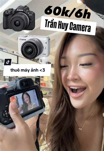 N tìm đc 1 tiệm thuê máy ảnh okela lắmm nò, @Thuê máy ảnh Sài Gòn- Trần Huy Canon R50 và Canon M10 chỉ 60k/6h không cần cọc xèng 🎀🩷 #thuemayanhtphcm #thuemayanhsaigon #thuemayanhgiare #thuemayanh #foryou