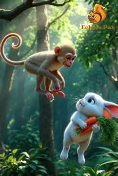 The Monkey and the Rabbit: A True Friendship Story | Jungle Moral Tale"