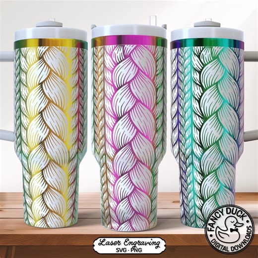 Crochet Lovers Tumbler Wrap SVG, Cable Knit Sweater Laser Engraving File 40oz - Etsy