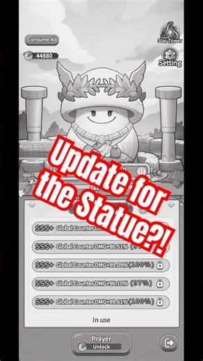 Update for the statue in Legend of Mushroom?!