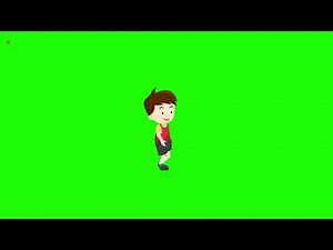 Walking boy green screen animation