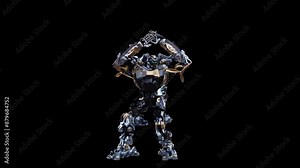 Character Robot Dancing, Robot with Realistic, 3D Rendering Animation, Included in the end of the clip with Alpha matte. Stock Video