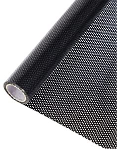 HOHOFILM Perforated Mesh Window Film Self Adhesive Black Dotted One Way Film Privacy Stickers for Home Office 12"x78.7"