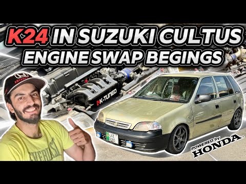 K24 In Suzuki Cultus 🔥 Engine Swap Begins 😍 First Time In Pakistan 😁 Track Night 🔥 TEAM-4K