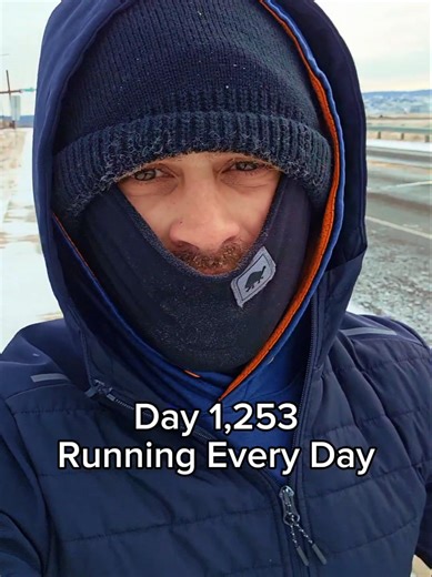 Day 1,253 Running Every Day. More frigid temps and snow, but the running continues. Make sure you run today #running #runner #runtok