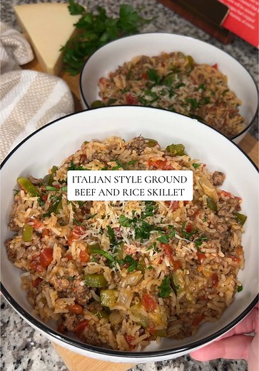 Italian Style Ground Beef and Rice Skillet Recipe
