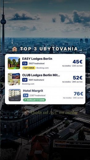 Výlet do Berlína za cenu lepšej večere? 3 dni za 89 € s ubytovaním! 🇩🇪✈️ #letenky #dovolenka