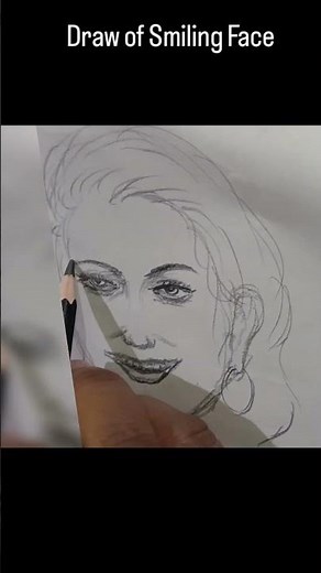 Quick Draw of Smiling Face direct by Free Hand sketching.#Sketching and Artwork 🎨🖌️