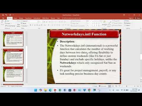 Networkdays and Networkdays.intl (international) Functions in Microsoft Excel