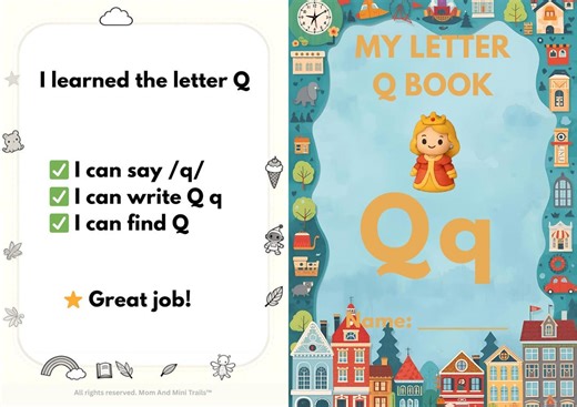 Letter Q Mini Book | Preschool Phonics Worksheet (PDF Download) - Etsy Canada