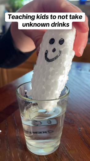 Water in one glass, nail polish remover in the other. The acetone will melt the styrofoam, and teach your kiddo why its important to know whats in your glass 💙 #parenting #scienceexperiment #teachthemyoung #bikerbuddy #knowbetterdobetter