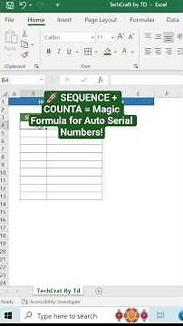 🧠 Smart Excel Trick: Auto Number Your Data Instantly!