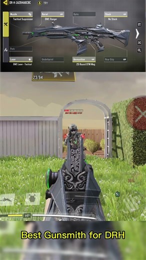 Best Gunsmith for DRH in season 3 of cod mobile🔥💯 #callofdutymobile#cod #codmloadout #shorts