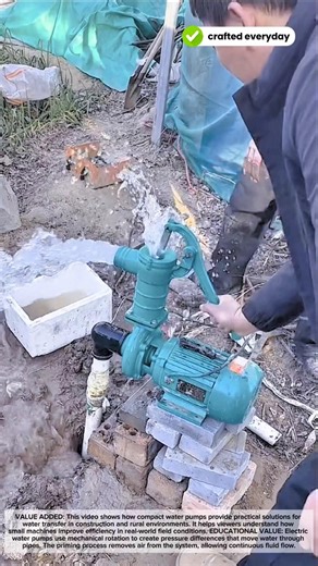 Portable Water Pump in Action | Simple Engineering for Rural Work Sites #craftedeveryday
