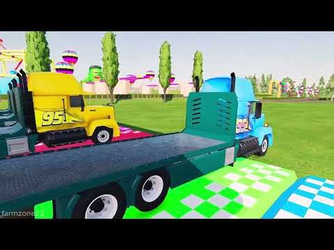 Garage with Colors - ALL MIXER TRUCK WITH FLATBED TRAILER TRUCK, MACK, MERCEDES, MAN - FS22