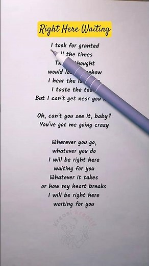 Sing Along & Learn English 🎤 | Right Here Waiting (Karaoke with Lyrics)