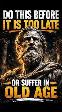 Do This Before Its Too Late Or Suffer In Old Age | Stoic Wisdom #stoic #motivation