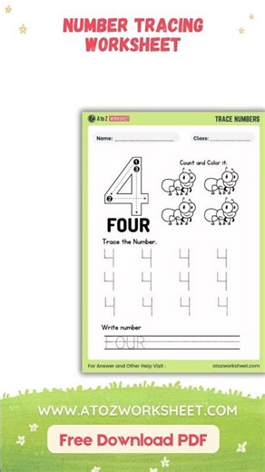 Free 1 to 10 Number Tracing Worksheets for Kids #Shorts #Counting