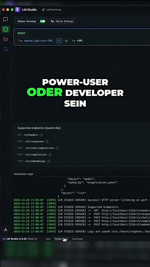 LM Studio Server Modus (für VS Code Anbindung) leicht gemacht!