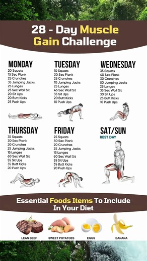 Build muscle in 28 days with this plan. #shorts #workout #challenge