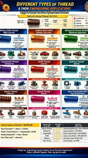 types of thread# elements of mechanical engineering👨‍🔧