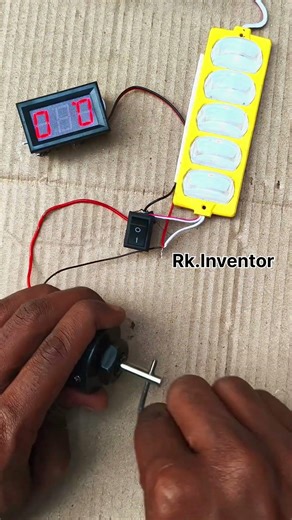 “DIY ‘Free Energy’ DC Gear Motor Generator | 5 LED Lights + Voltmeter Test” #project #electricmotor