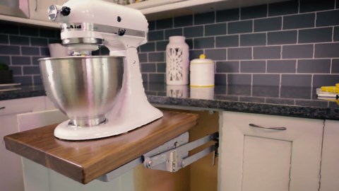 Rev-A-Shelf Kitchen Cabinet Spring Loaded Mixer and Appliance Lift Assist Mechanism for Small Kitchen Appliances, Zinc, RAS-ML-HDCR