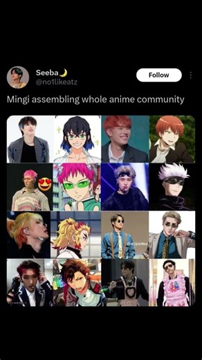 mingi anime hairstyles 💛 #ateez #ateezedits #mingiedit #kpopreaction #kpopedits #kpopfunnymoments