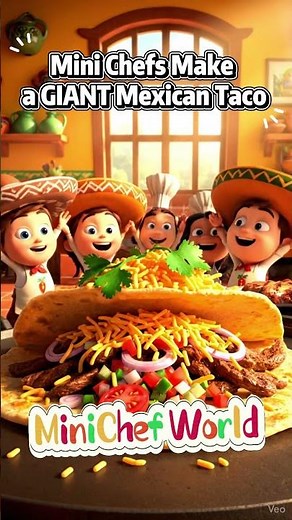 Mini Chefs Make a GIANT Mexican Taco #minichef #GiantTaco #tinychefs