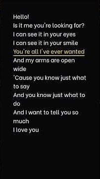 Lionel Richie - Hello - 1984 - (Lyrics) Short: Part 1