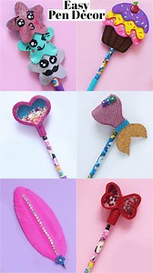 6 Easy Pencil Toppers | Pen Decor | Craft Ideas #penciltopper #diy #backtoschool #craftideas #pendecor | D.I.Yay