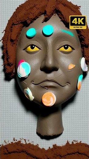 ASMR Clay Transformation: Watch Me Pluck the Blobs Off This Lumpy Gray Face! #OddlySatisfying