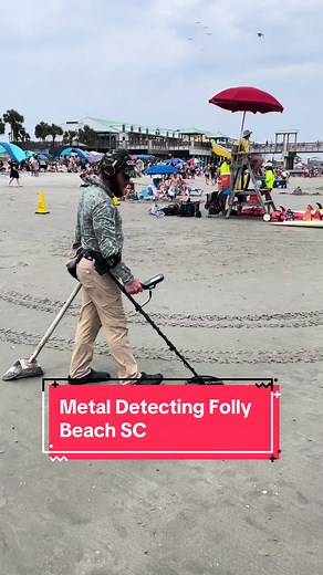 Metal detecting Folly Beach SC with @Andrew’s Adventures #charleston #sc #lowcountry #metaldetecting #hobby