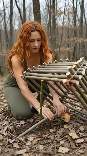How to Make a Primitive Survival Trap 🪤 #survival #bushcraft #camping #lifehacks