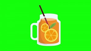 Download Orange Juice animation on green screen for free
