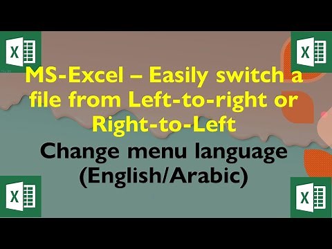 Change orientation of excel sheet | Change the direction of excel sheet | Switch Excel menu Eng/arab