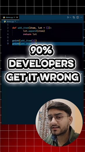 90% Python Developers Get This Question Wrong | Mutable Default Argument Trap #codingshorts