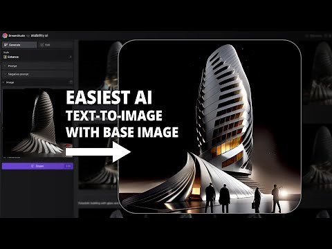 Easiest way to use a base image for AI prompts for architecture and design with dreamstudio.ai