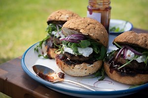 Lamb and Goat’s Cheese Burgers | Red Meat Recipes | Weber BBQ