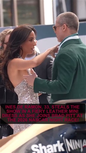 Ines de Ramon STEALS the Spotlight at NASCAR with Brad Pitt!
