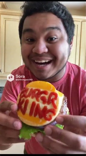 Anthony making there own burger from burger King