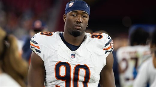 Why Bears' 90 Dominique Robinson has a different-looking helmet than his Chicago teammates