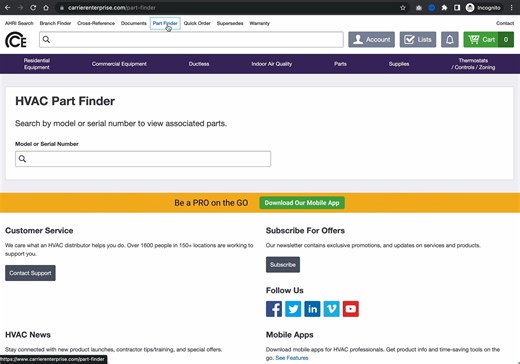 Are you looking for a quick and easy way to order parts to service equipment? HVAC Part Finder is how to confidently find the parts you are looking for >> https://bit.ly/3OrzVt9. | Carrier Enterprise