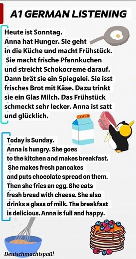 Easy A1 German listening practice for beginners
