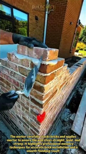 Perfect Brick Wall Corner Build! #construction #bricklaying #diybuilder