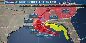 FIRST ALERT FORECAST: Sally track shifts east
